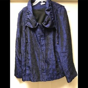 Chico’s royal blue and black shimmer jacket sz Xl